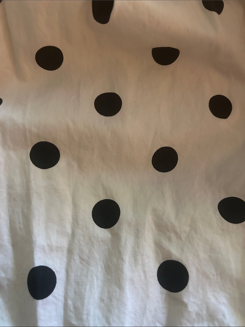 En Saison Cream Black Polka Dot Smocked Tiered Midi Dress Ribbon Bows- Sz. Large - Picture 5 of 6